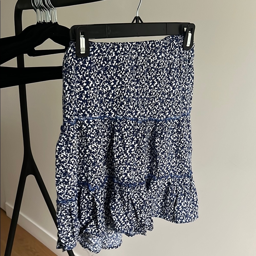 tiered flowy floral skirt